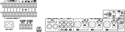 MONACOR PA-6480 AMPLIFICATORE MIXER MONO PA 100VOLT 6 ZONE X LOCALI -480W RMS X1 MONACOR PA-6480