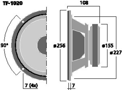CELESTION TF-1020 MID WOOFER PROFESSIONALE 25CM 300WATT 8OHM HOME DJ HI-FI 100DB CELESTION TF-1020