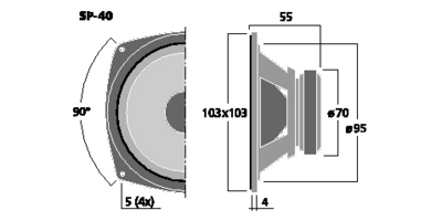 MONACOR SP-40 ALTOPARLANTE MID WOOFER 10CM 4 MONACOR SP-40