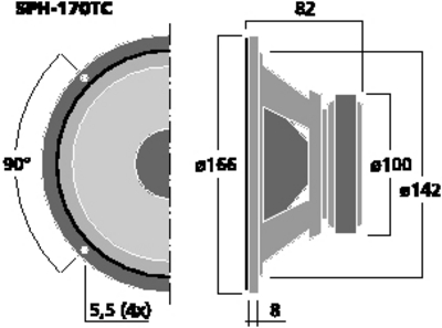 MONACOR SPH-170TC MID WOOFER 16,5CM 60 X 2 WATT DOPPIA BOBINA 8 OHM HI-FI HOME MONACOR SPH-170TC