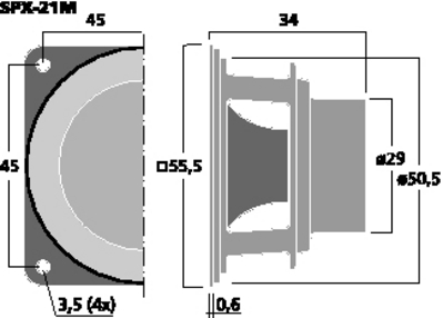 MONACOR SPX-21M ALTOPARLANTE LARGA BANDA FULL RANGE 50MM 8OHM 25W SCHERMATO HOME MONACOR SPX-21M
