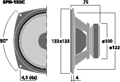 NUMBER ONE SPH-135C WOOFER MIDRANGE 13CM 80WATT 8OHM HI-FI HOME - ES. X COLONNE NUMBERONE SPH-135C