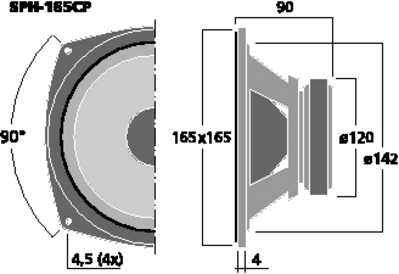 NUMBER ONE SPH-165CP MID WOOFER HIGH-TECH 16,5CM 120WATT 8OHM SPL 89DB HOME NUMBERONE SPH-165CP