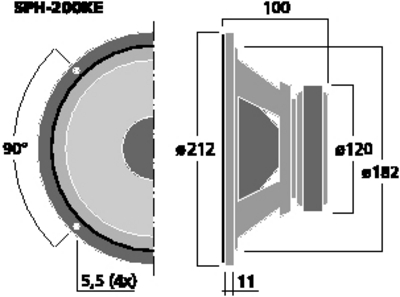 NUMBER ONE SPH-200KE WOOFER TOP HI-FI 20CM 120WATT 8 OHM HOME MEMBRANA IN KEVLAR NUMBERONE SPH-200KE