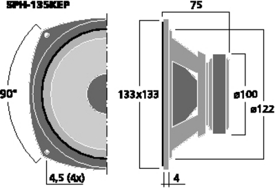 NUMBER ONE SPH-135KEP WOOFER MIDRANGE 13CM 80WATT 8OHM HI-FI HOME IN KEVLAR NUMBERONE SPH-135KEP