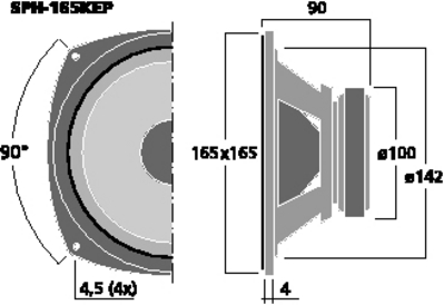 NUMBER ONE SPH-165KEP WOOFER MIDRANGE 16,5CM 100WATT 8OHM HI-FI HOME IN KEVLAR NUMBERONE SPH-165KEP
