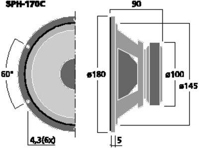 NUMBER ONE SPH-170C MID WOOFER HIGH-END 16,5CM 120W 8OHM HOME HI-FI BY MONACOR NUMBERONE SPH-170C