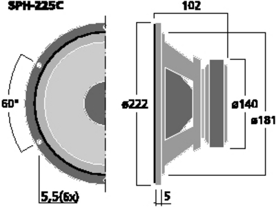 NUMBER ONE SPH-225C WOOFER HIGH-END 20CM 8OHM 150WATT MAX HOME HI-FI UNIVERSALE NUMBERONE SPH-225C