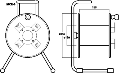 IMG STAGE LINE MCR-6 TAMBURO AVVOLGI CAVO VUOTO PROFESSIONALE FINO A 100 METRI IMGSTAGELINE MCR-6