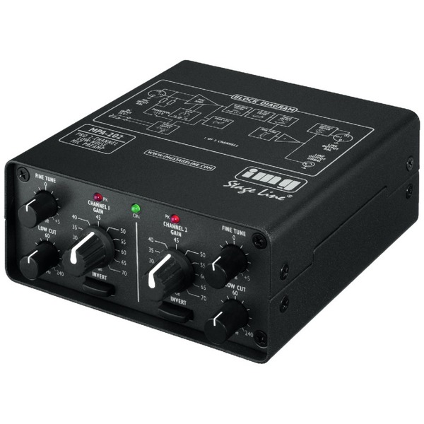 IGTEK - IMG STAGE LINE MPA-202 PREAMPLIFICATORE LOW-NOISE A2 CANALI PER MICROFONI