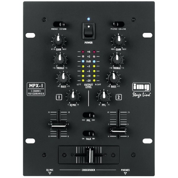 IGTEK - IMG STAGE LINE MPX-1/BK MIXER STEREO PER DJ 2 CANALI STEREO DJ-MIC CON TALKOVER