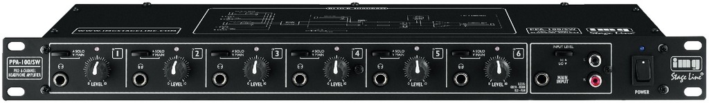 IGTEK - IMG STAGE LINE PPA-100/SW AMPLIFICATORE PER CUFFIE STEREO 6 USCITE INDIPENDENTI