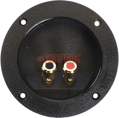 IGTEK - VASCHETTA PORTATERMINALI ROTONDA CIARE YAC006 2 TERMINALI  105mm BOX SUBWOOFER