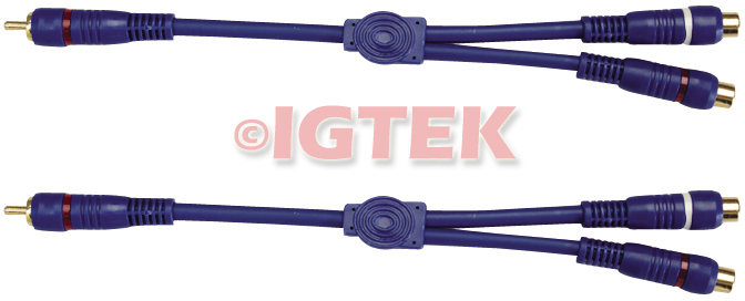 IGTEK - COPPIA CAVO SDOPPIATORE RCA CIARE YCT2F1M 30 CM - 2 FEMMINE - 1 MASCHIO