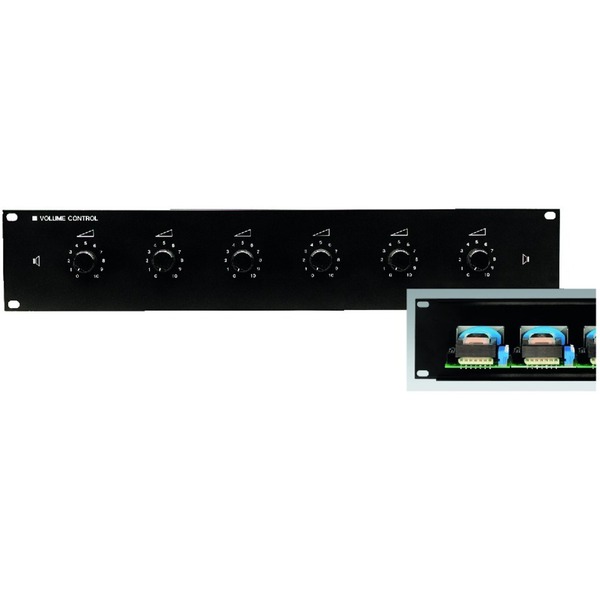 IGTEK - MONACOR ATT-1950 ATTENUATORI ALTOPARLANTI PA 100V 6 VIE IN RACK 482MM 6X50W RMS