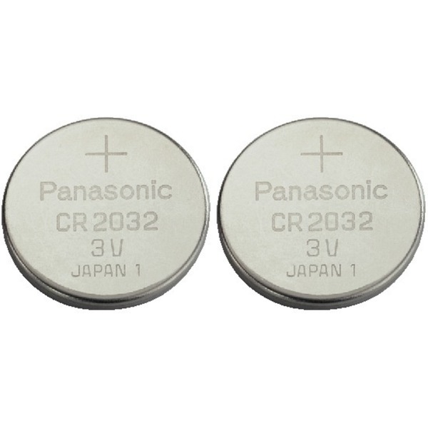 IGTEK - PANASONIC CR-2032 COPPIA BATTERIA AL LITIO 3 VOLT A BOTTONE PER OROLOGI - 2PEZZI