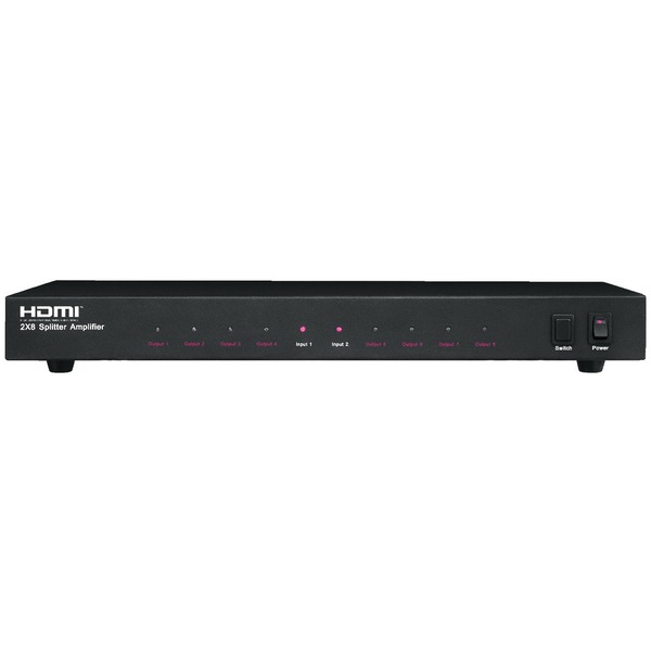 IGTEK - MONACOR HDMS-208 SPLITTER HDMI 8 VIE PER 2 LETTORI ALTERNANTI SU 8 MONITOR