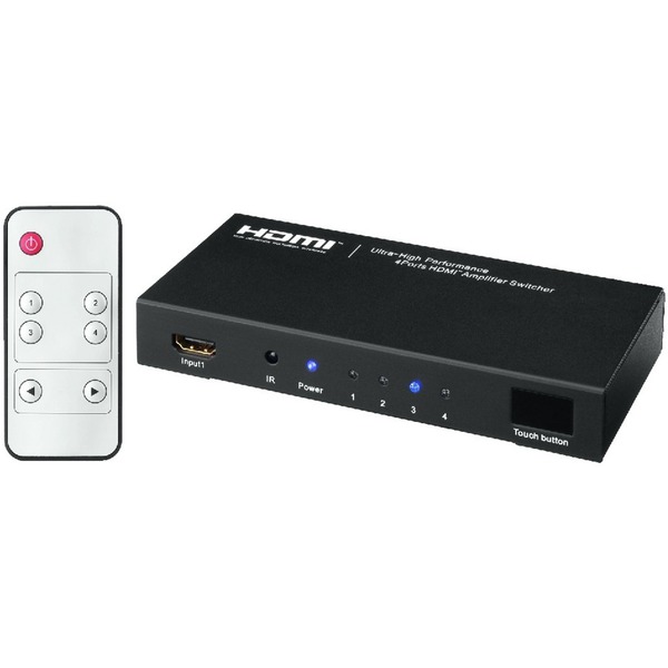 IGTEK - MONACOR HDMS-4012 SELETTORE SPLITTER HDMI 4VIE COLLEGAMENTO 4LETTORI CON MONITOR