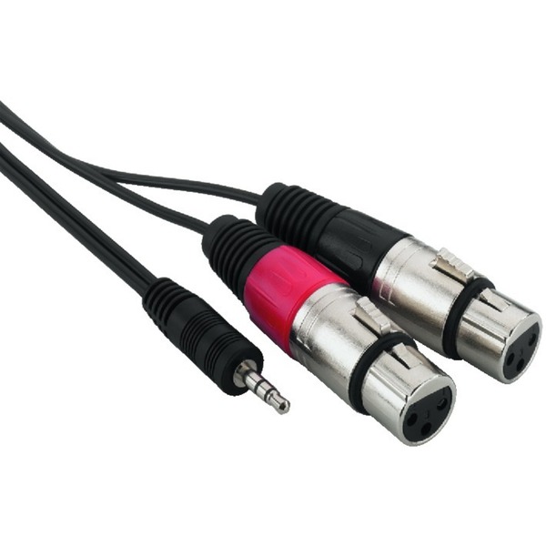 IGTEK - MONACOR MCA-129J 1M CAVO ADATTATORE AUDIO 1X JACK STEREO 3,5MM > 2 X XLR FEMMINA