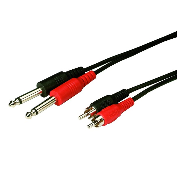 IGTEK - MONACOR MCA-154 CON CAVI AUDIO 2 X RCA MASCHIO > 2 X JACK MONO 6,3 MM 1,5 METRI