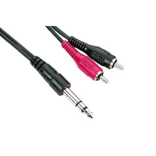 IGTEK - MONACOR MCA-302 CAVO PER MUSICISTI 1X JACK STEREO 6,3MM > 2X RCA MASCHIO 3 METRI