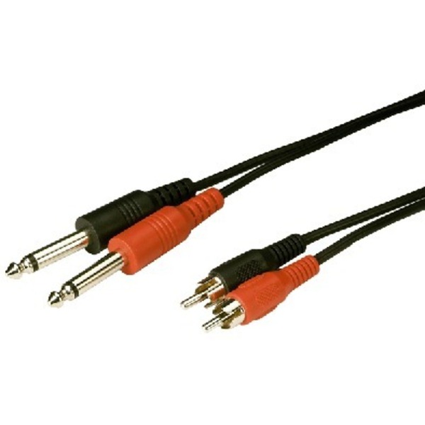 IGTEK - MONACOR MCA-304 CAVI AUDIO 3 METRI 2 X RCA MASCHIO CON 2 X JACK MONO 6,3 MM