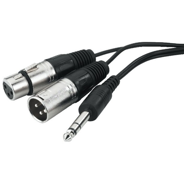 IGTEK - MONACOR MCI-363X 3M CAVO AUDIO 1X JACK 6,3MM > 1X XLR MASCHIO + 1X XLR FEMMINA