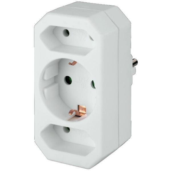 IGTEK - MONACOR MEP-21 PRESA TRIPLA SPINA SCHUKO SU 2 X PRESE EURO E 1 X PRESA SCHUKO