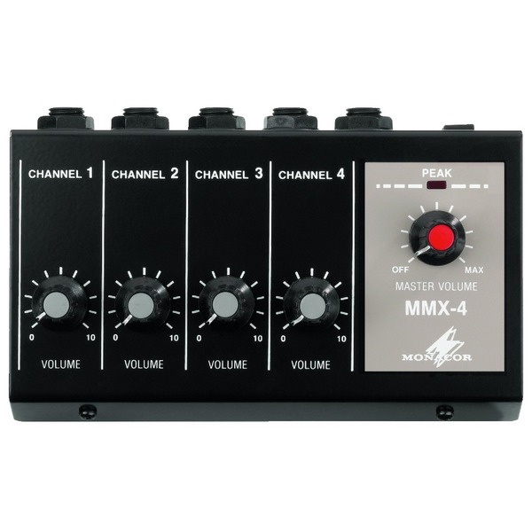 IGTEK - MONACOR MMX-4 MIXER MINI PER MICROFONI 4 CANALI MONO PER VOCE CANTO