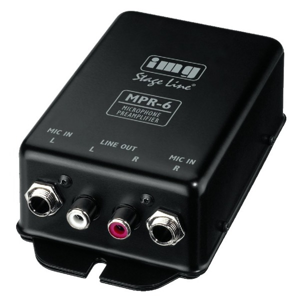 IGTEK - IMG STAGE LINE MPR-6 AMPLIFICATORE PER 2 MICROFONI INGRESSO RCA PER DJ KARAOKE