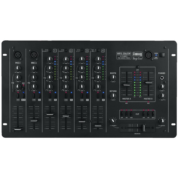 IGTEK - IMG STAGE LINE MPX-206/SW MIXER STEREO A 6 CANALI 1CH DJ-MIC TALKOVER E GUEST