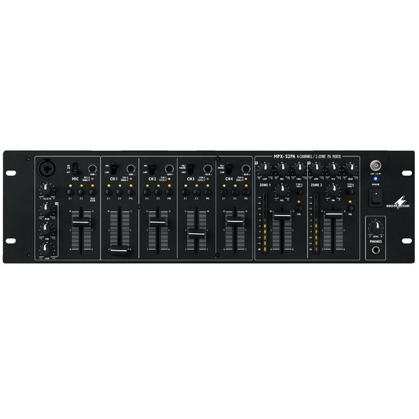 IGTEK - MONACOR MPX-52PA MIXER AUDIO 2 ZONE PER SONORIZZAZIONE DI 2 AMBIENTI