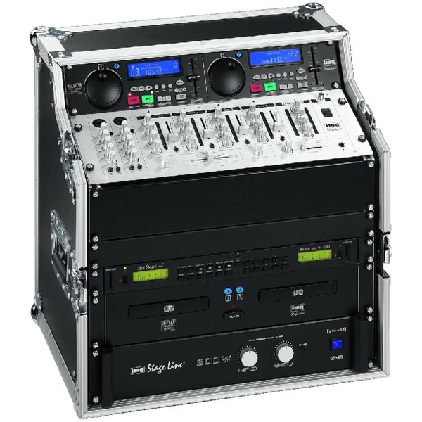 IGTEK - IMG STAGE LINE MR-246 FLIGHTCASE DJ PROFESSIONALE X MIXER LETTORI AMPLIFICATORE