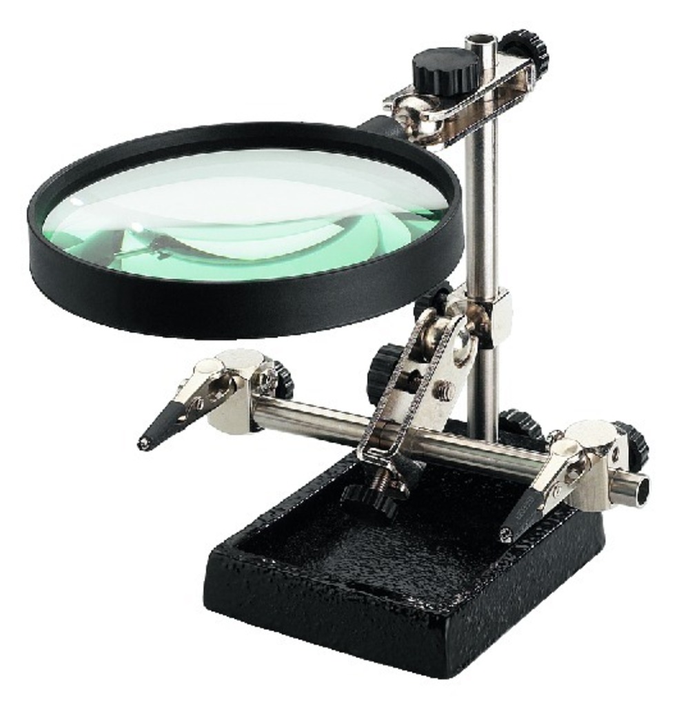 IGTEK - MONACOR PCH-5 TERZA MANO PER CIRCUITI STAMPATI CON LENTE PER SALDARE STAGNARE IGTEK - MONACOR PCH-5 TERZA MANO PER CIRCUITI STAMPATI CON LENTE PER SALDARE STAGNARE