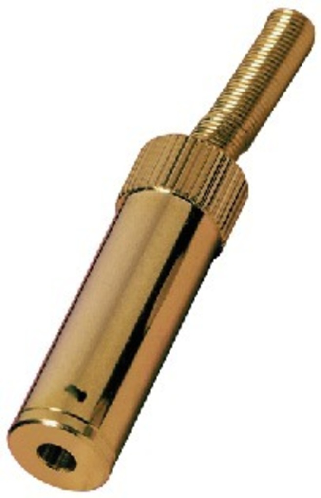 IGTEK - MONACOR PG-303JG PLUG SPINOTTO JACK FEMMINA 3,5MM METALLO DORATO PER CAVO 4,2MM