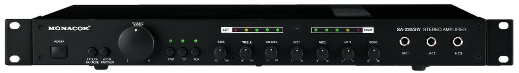 IGTEK - MONACOR SA-230/SW AMPLIFICATORE MIXER STEREO PER KARAOKE 100WATT - EFFETTO ECO