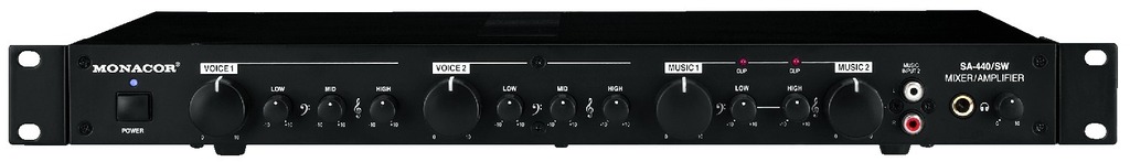 IGTEK - MONACOR SA-440/SW AMPLIFICATORE MIXER STEREO 4 CANALI PER KARAOKE 200WATT