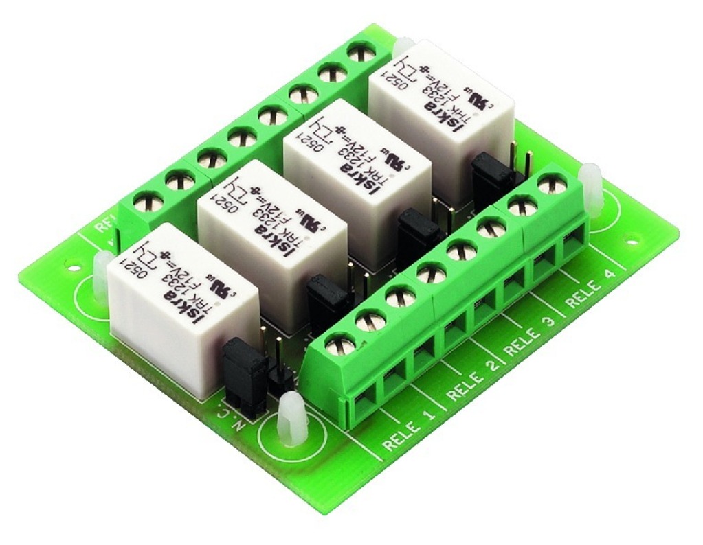 IGTEK - MONACOR SC-35 MODULO REL 12V 4 REL DIFFERENTI USCITE A SCELTA NO/NC