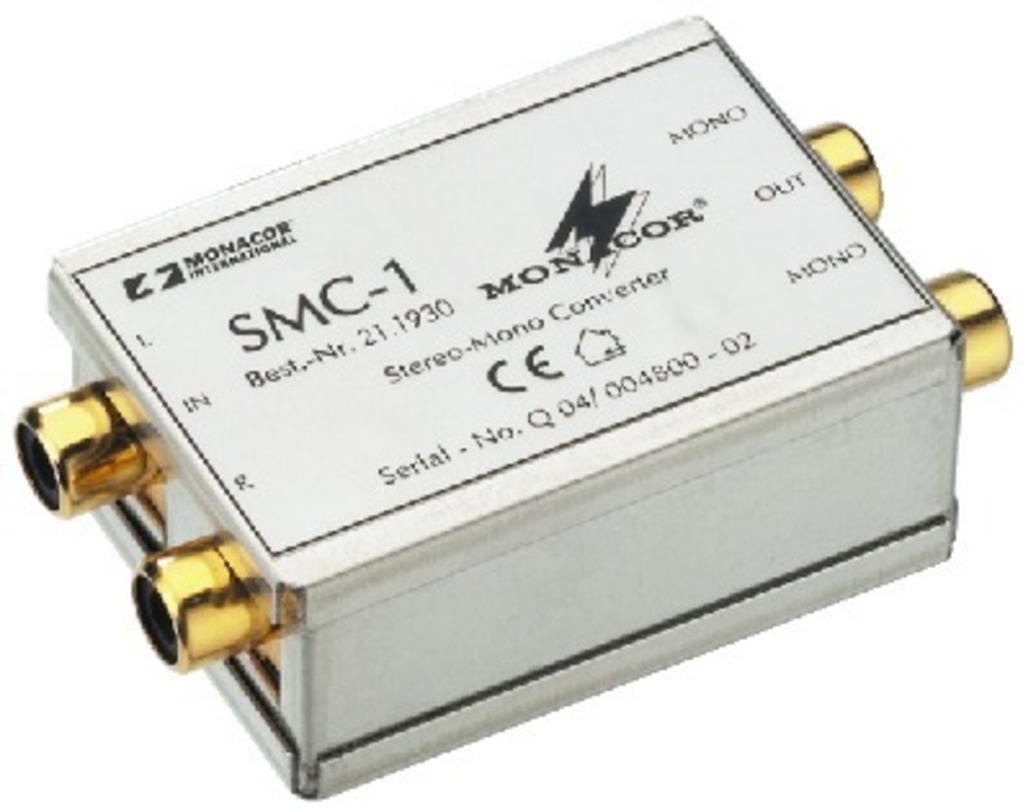 IGTEK - MONACOR SMC-1 CONVERTITORE STEREO / MONO - INGRESSO 1 X RCA USCITA 2 X RCA MONO