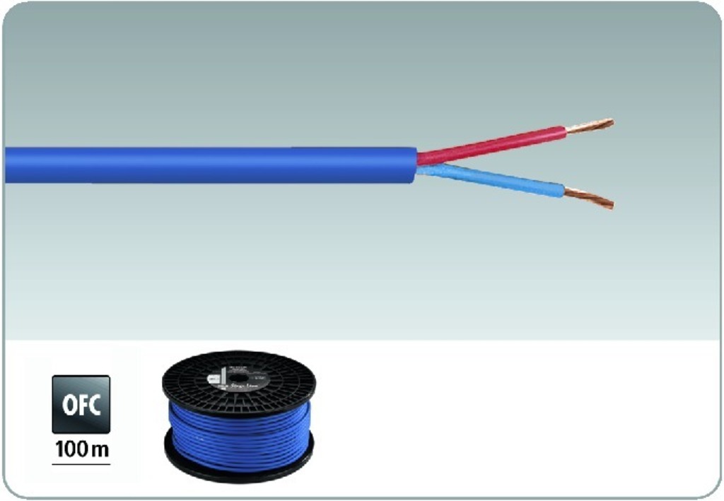 IGTEK - MONACOR SPC-515/BL 1 METRO CAVO PER ALTOPARLANTI 2X 1,5MM2 PROFESSIONALE - BLU