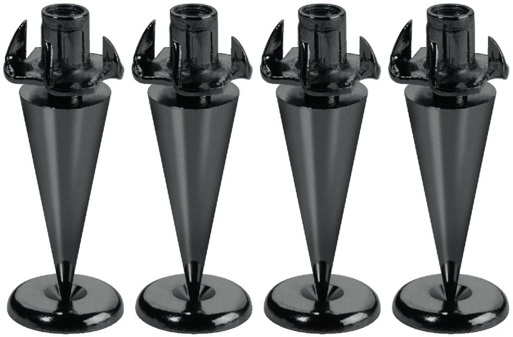 IGTEK - MONACOR SPS-35/SC SET 4 SPIKE PER CASSE ACUSTICHE COMPLETI REGOLABILI - NERO