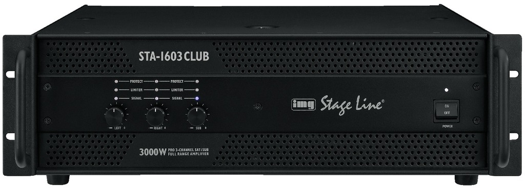 IGTEK - IMG STAGE LINE STA-1603CLUB AMPLIFICATORE PA 3CH SAT+SUB 2X640 +2600W BALLO PUB