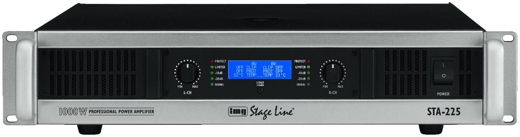 IGTEK - IMG STAGE LINE STA-225 AMPLIFICATORE PA 1000W STEREO O PONTE CON LCD - DJ RACK