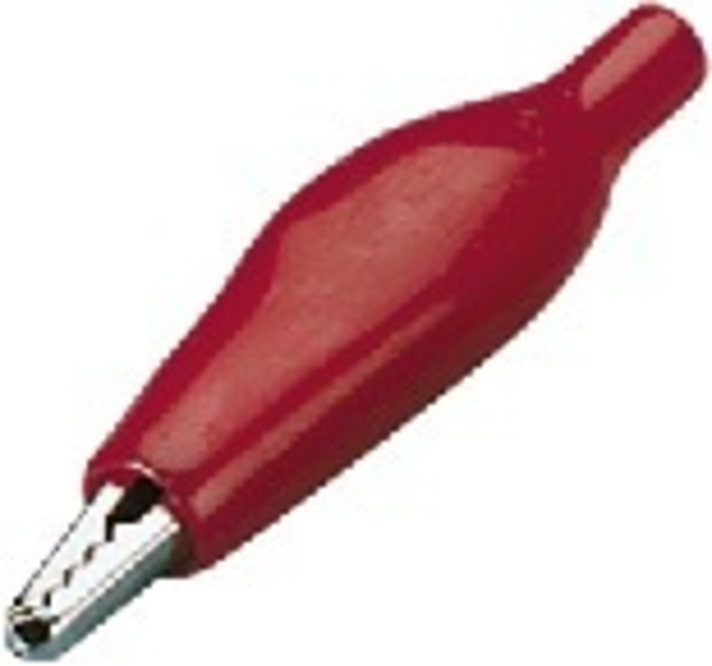 IGTEK - MONACOR T-102A/RT MORSETTO A COCCODRILLO CON COPERTURA ISOLANTE - 44 MM - ROSSO