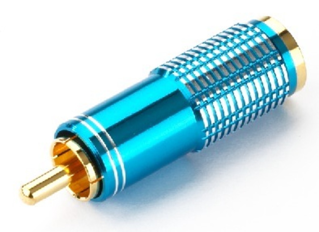 IGTEK - MONACOR T-716G/BL CONNETTORE RCA HIGH END PLACATO ORO PASSACAVO 7,2MM - BLU