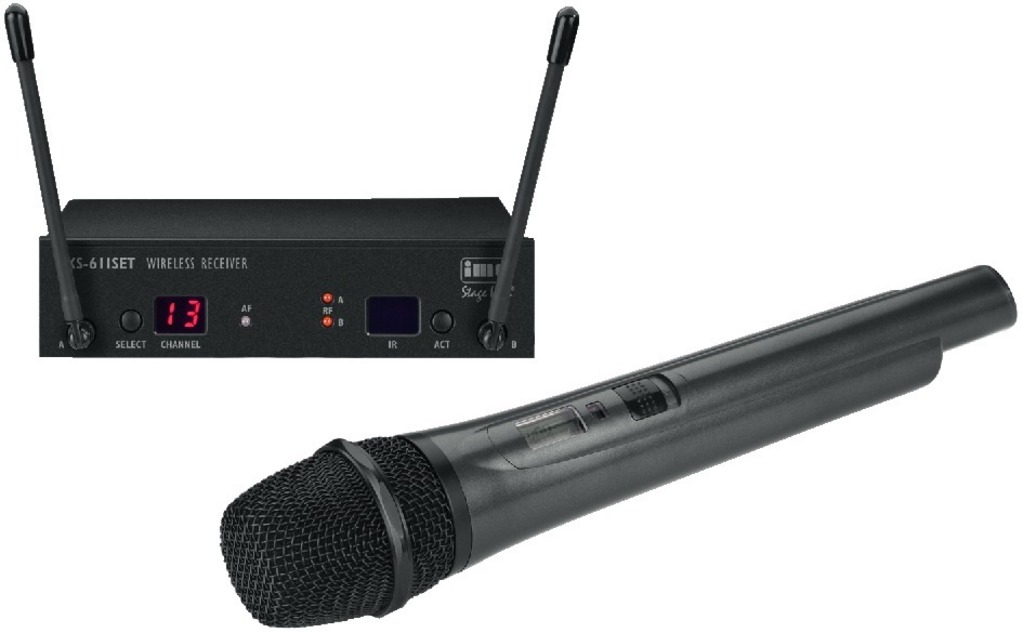 IGTEK - IMG STAGE LINE TXS-611SET KIT MICROFONO A MANO WIRELESS SENZA FILI UHF-PLL 80CH