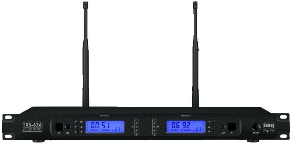 IGTEK - IMG STAGE LINE TXS-626 RICEVITORE MULTIFREQUENZA 2CH X MICROFONO 1000CH UHF RACK