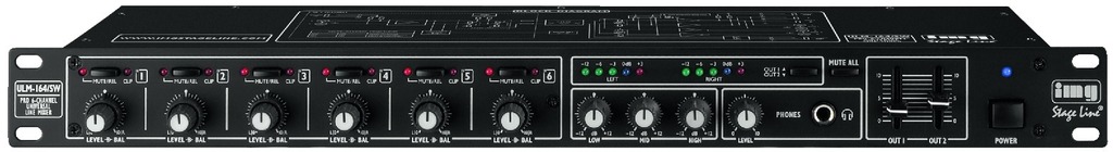 IGTEK - IMG STAGE LINE ULM-164/SW MIXER AUDIO UNIVERSALE LINE 6 CANALI RACK 482MM