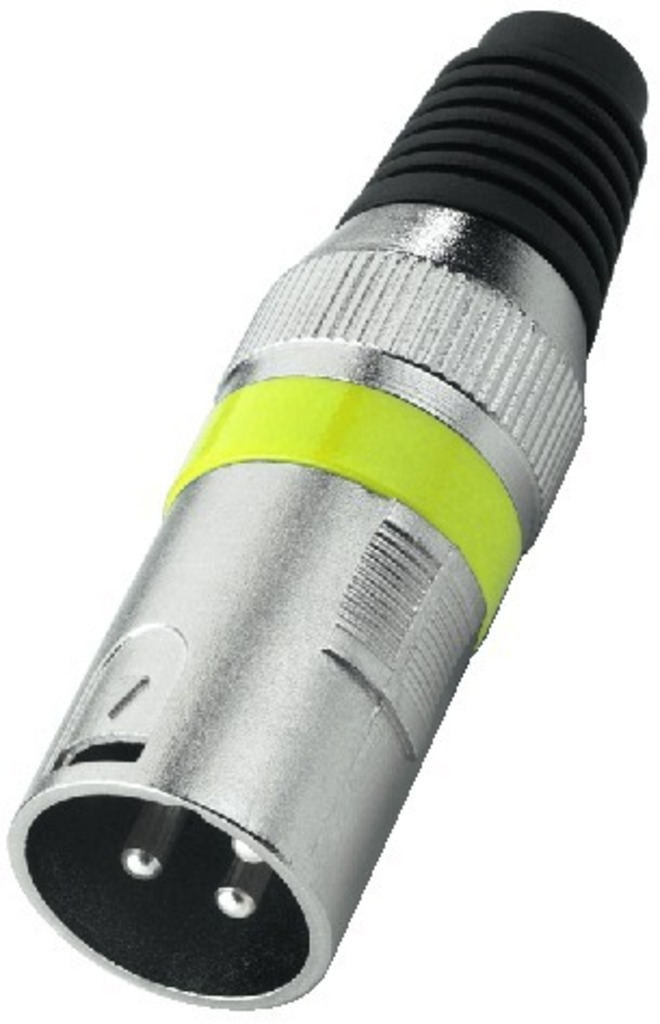 IGTEK - MONACOR XLR-207P/GE CONNETTORE MASCHIO XLR 3POLI GIALLO IN METALLO CON SALVACAVO